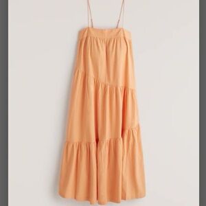 Abercrombie asymmetrical tiered maxi dress XXS petite
